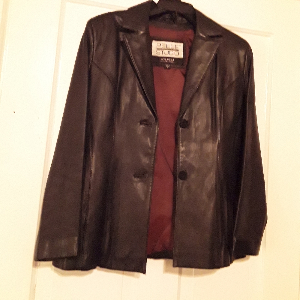 Pelle Studio Black Leather Blazer